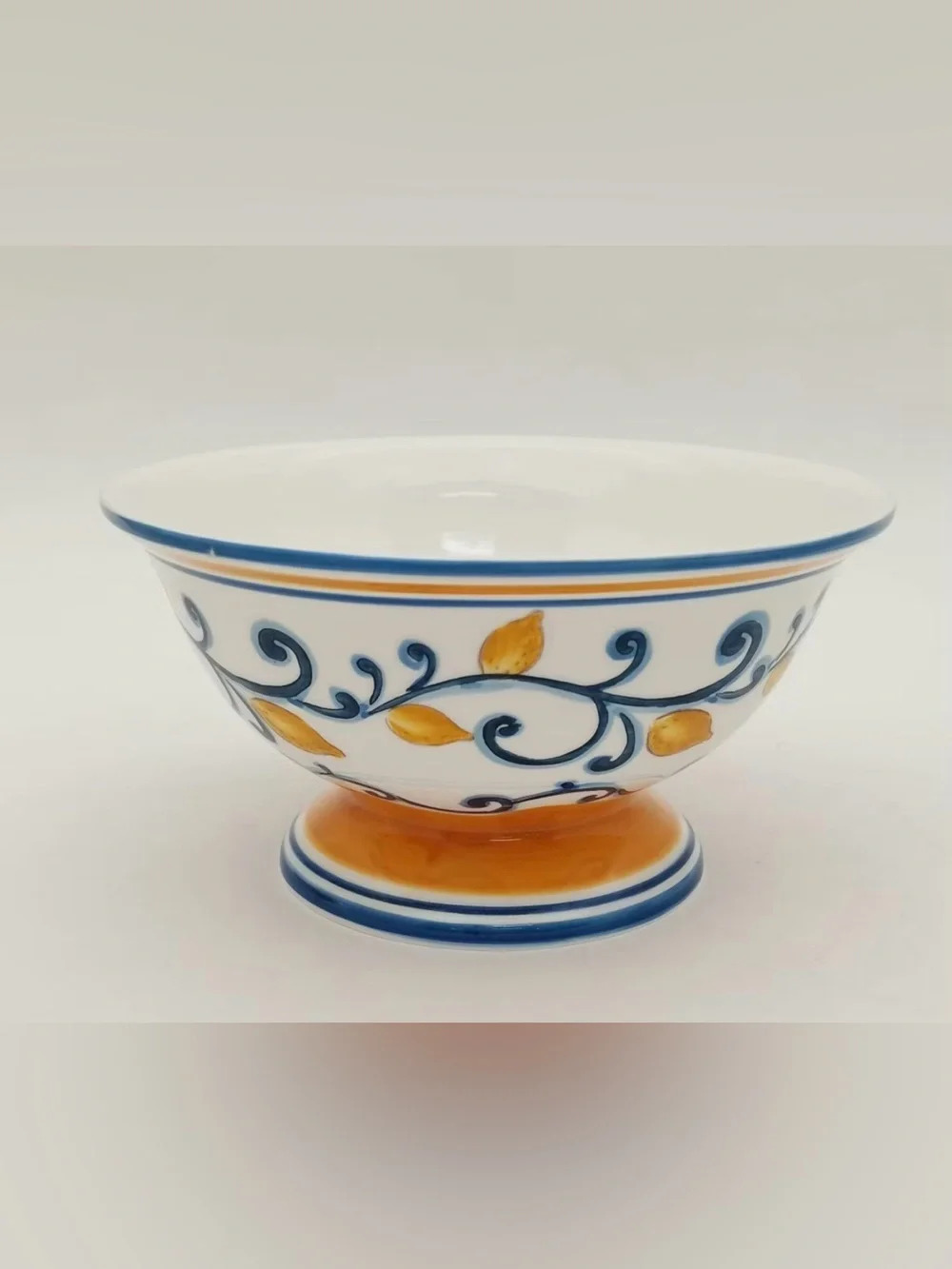 Target Muchoise Ceramic Decorative Bowl White/Blue/Yellow NWOT